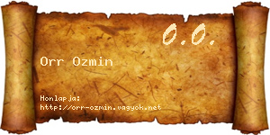 Orr Ozmin névjegykártya